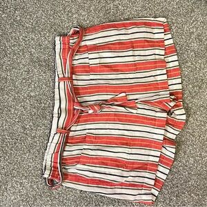 Striped Red and White Shorts